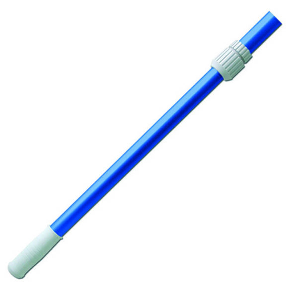 A blue telescopic pole with white grips, designed for extending reach, likely used for cleaning or maintenance purposes. Simple, functional design.